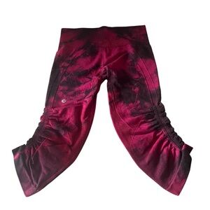 Lululemon In The Flow Crop II Leggings in Wine Berry Bordeaux Drama